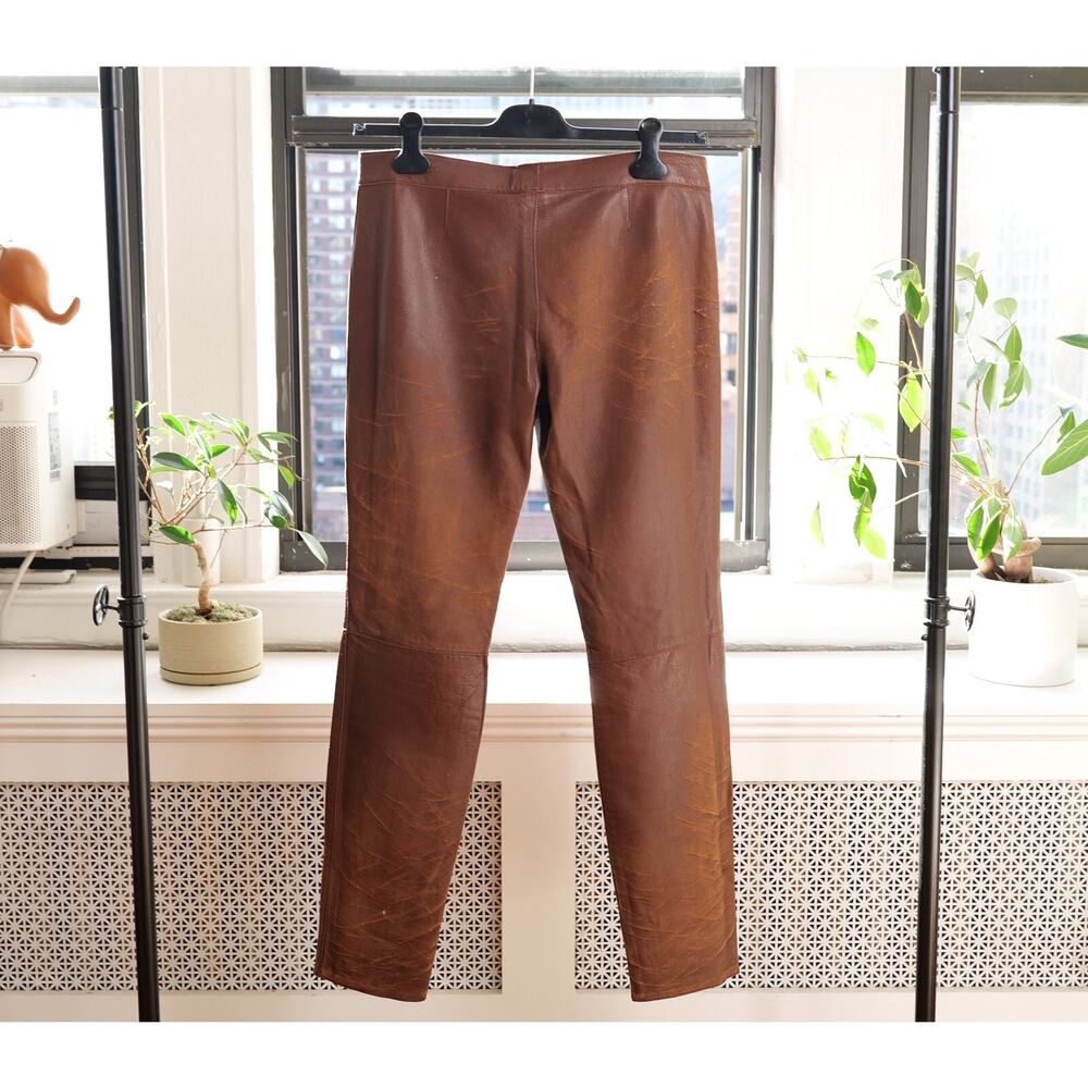 Dolce & Gabbana Vintage Brown Runway Leather Pants (Size IT44) - Picture 4 of 9